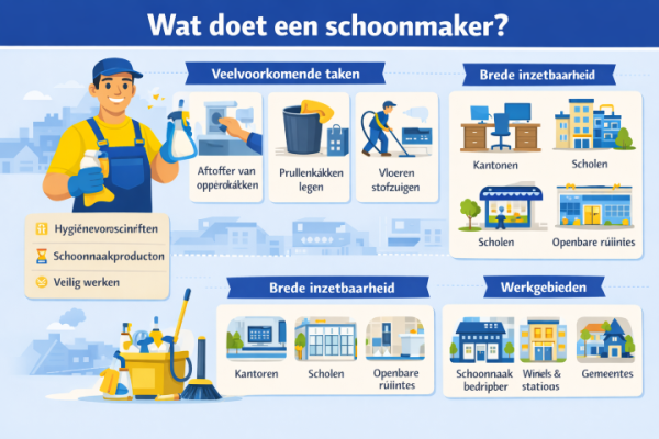 Alles over het beroep schoonmaker Wat doet een schoonmaker